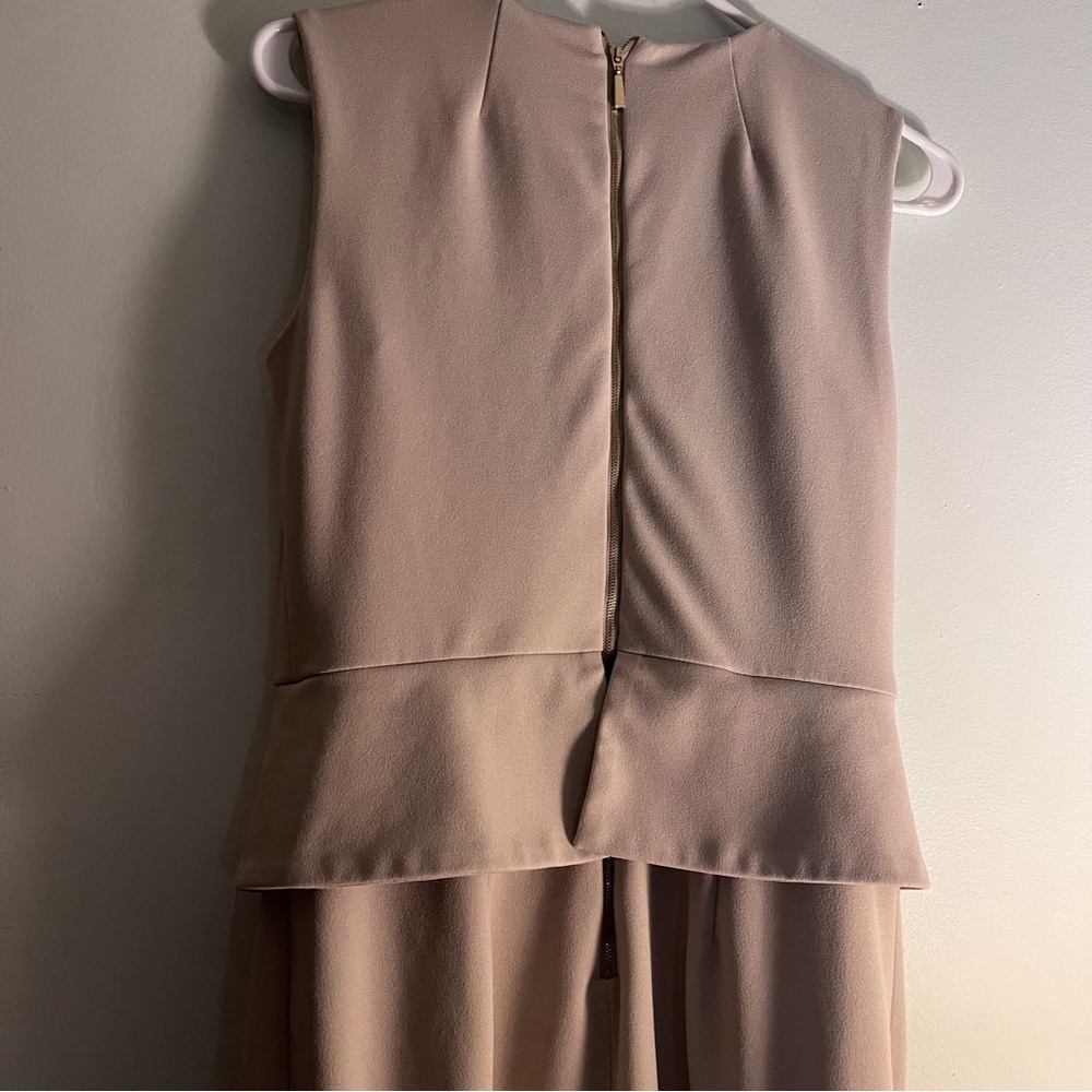 Calvin Klein Sleeveless Peplum Sheath Dress in tan 6 - Picture 4 of 5